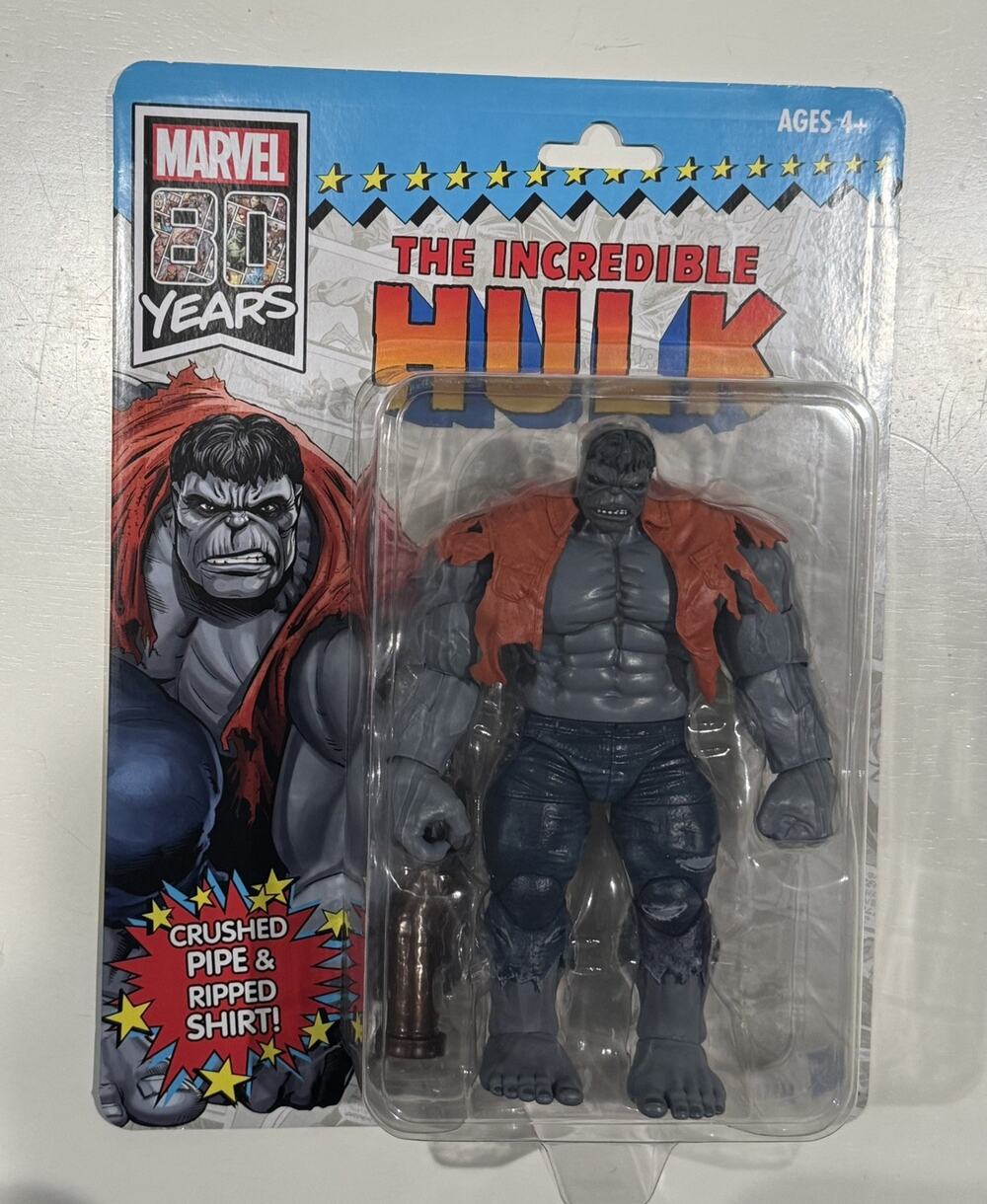 Marvel Legends 80th Anniversary Retro Card Gray Hulk 6" Scale Figure Hasbro New